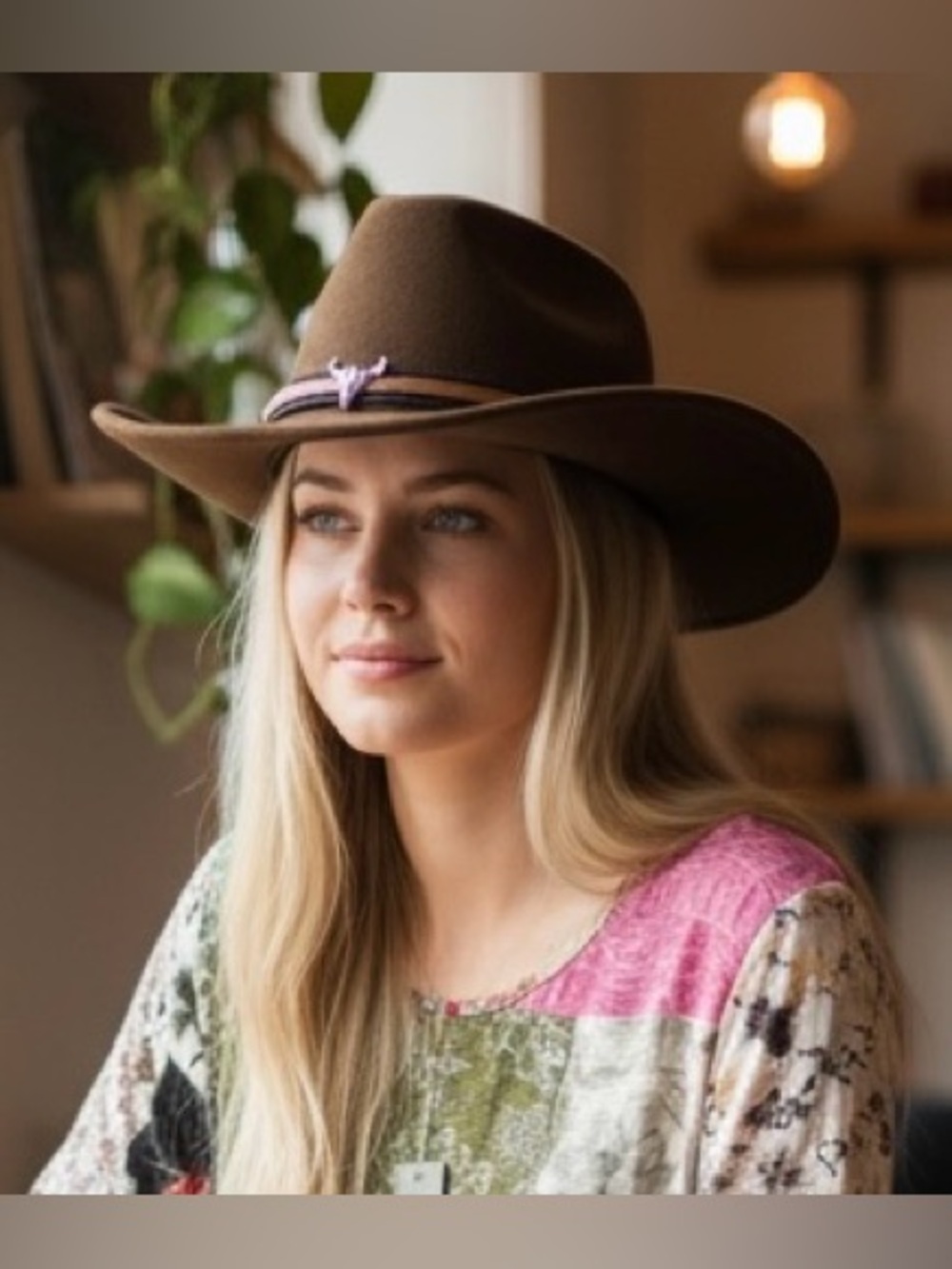 Classic Brown Western Cowboy Hat with Decorative Band